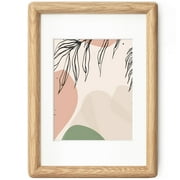 Axeman 5x7 Solid Wood Picture Frame with Mat for 4x6 Photos, Oak